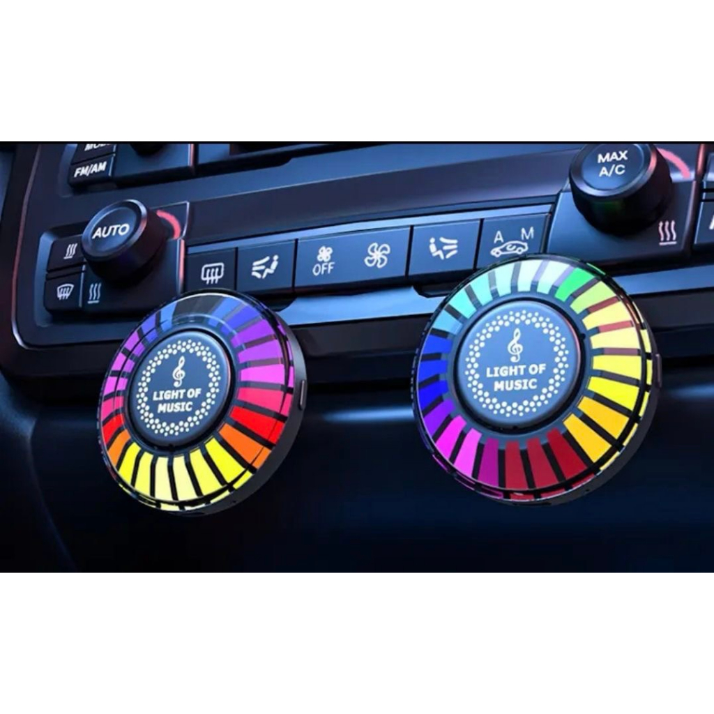 Đèn Led Cảm Ứng Âm Thanh Nước Hoa Gắn Cửa Gió Điều Hoà Ô Tô - Nhấp Nháy Theo Nhạc, kèm nước hoa