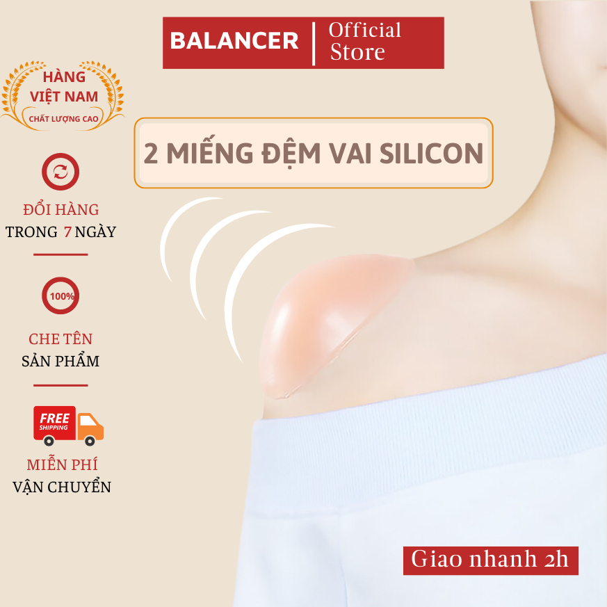 Bộ 2 Miếng Độn Vai Silicone Tàng Hình Tự Nhiên Cho Nam Nữ BALANCER 113