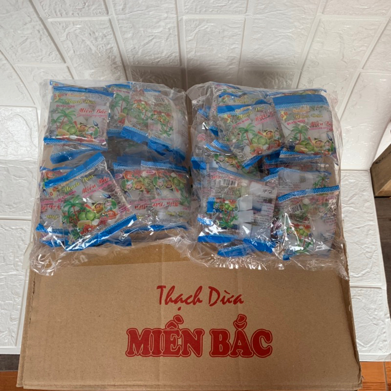 Thạch Dừa Miền Bắc Thơm Ngon Zòn Zai 1 Bịch 20 Gói