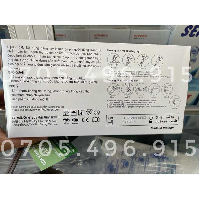 Găng tay y tế không bột màu đen HTC