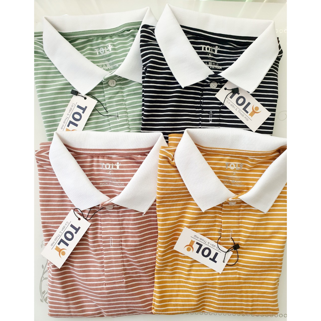 Áo Thun polo nữ TOLI cổ phối trẻ trung, dáng ôm nhẹ, vải Cotton mềm mịn,chính hãng cao cấp [S84]