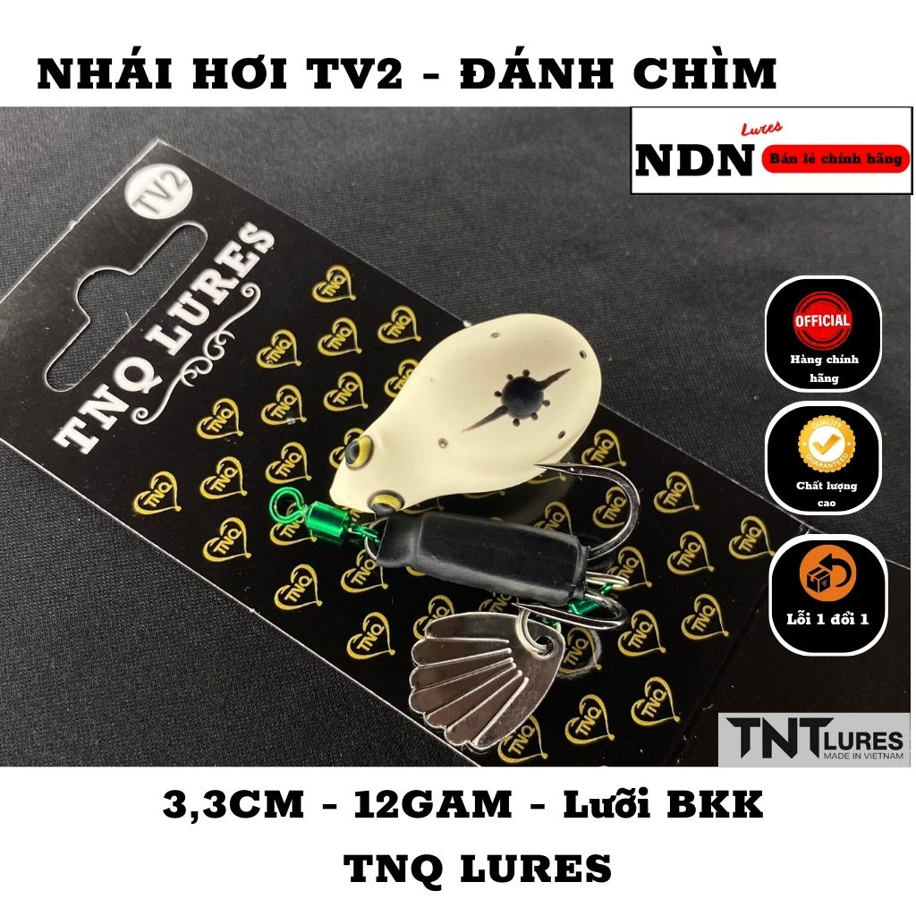 Mồi lure NHÁI HƠI TV2, TV1 TNQ, mồi giả câu cá lóc 3.3cm-12gam-action CHÌM/ 7 gam NỔI