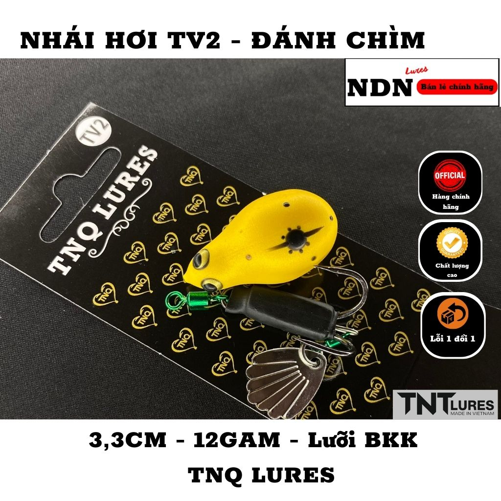 Mồi lure NHÁI HƠI TV2, TV1 TNQ, mồi giả câu cá lóc 3.3cm-12gam-action CHÌM/ 7 gam NỔI