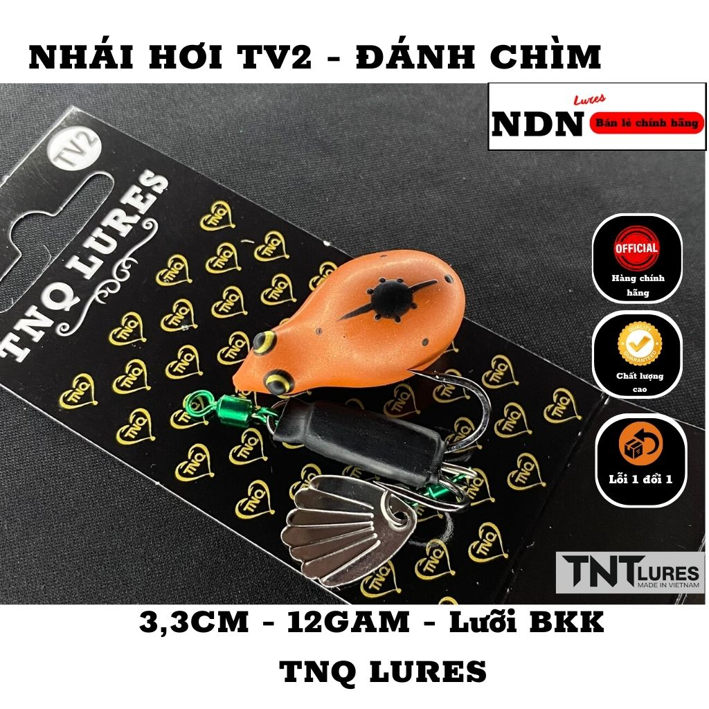 Mồi lure NHÁI HƠI TV2, TV1 TNQ, mồi giả câu cá lóc 3.3cm-12gam-action CHÌM/ 7 gam NỔI