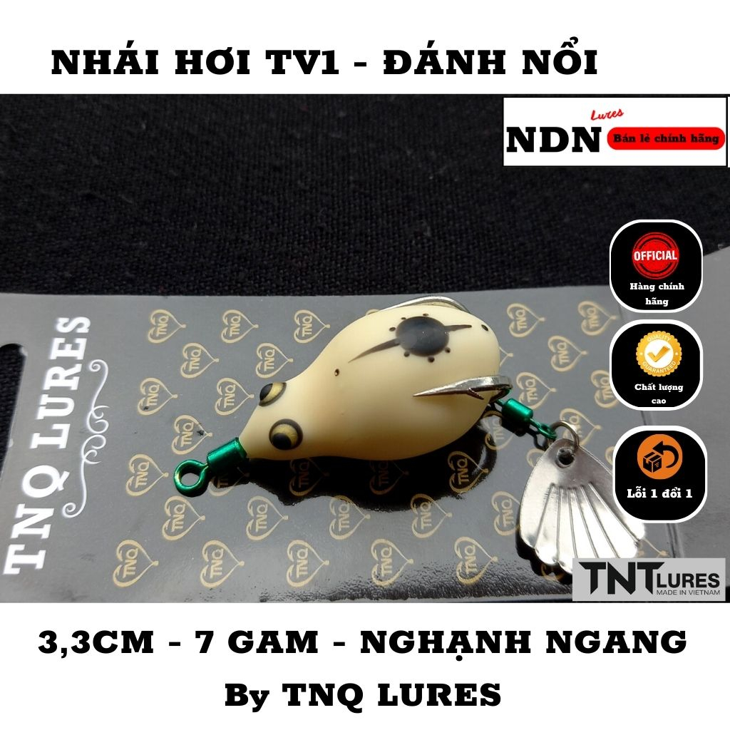 Mồi lure NHÁI HƠI TV2, TV1 TNQ, mồi giả câu cá lóc 3.3cm-12gam-action CHÌM/ 7 gam NỔI