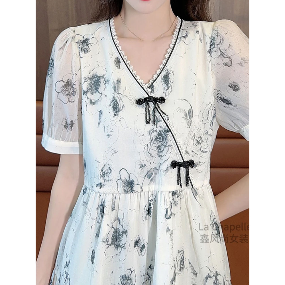 ĐẦM TRẮNG IN HOA, CHẤT VOAN MÁT, MAY LÓT TRONG, FORM SUÔNG DỄ MẶC, TÔN DA
