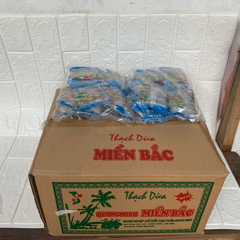 Thạch Dừa Miền Bắc Thơm Ngon Zòn Zai 1 Bịch 20 Gói