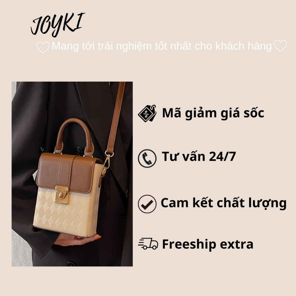 Túi xách nữ hình hộp họa tiết xách tay đeo chéo đeo vai JOYKI NT03