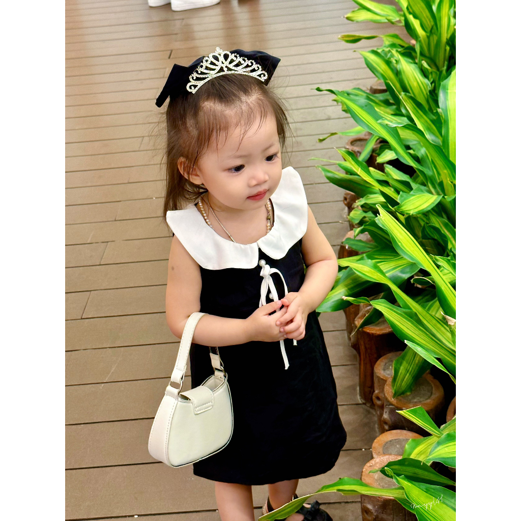 Váy cho bé gái , váy sát nách bé gái thiết kế dáng chữ A cho bé từ 9 đến 30kg Anniebaby phong cách Hàn Quốc VA23002