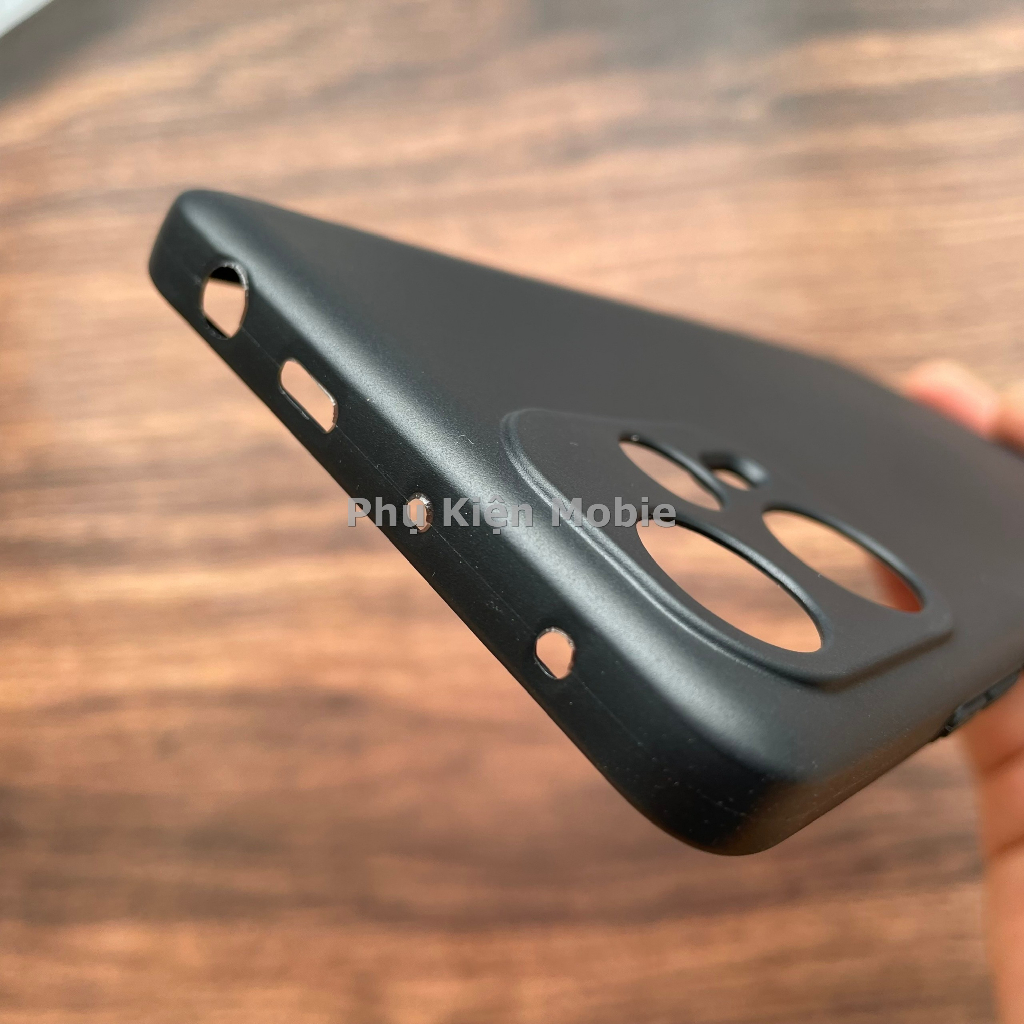 Ốp lưng silicon đen nhám cho Xiaomi Redmi Note 12 Turbo không bám vân tay, khoét riêng từng mắt camera.