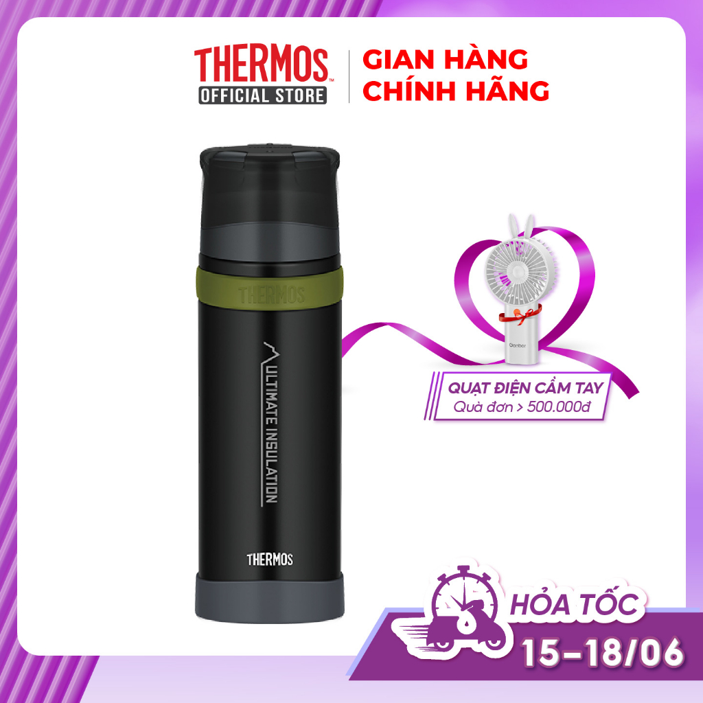 Bình giữ nhiệt số 1 Nhật Bản Thermos MTBK 750ml, kèm cốc FFX-751 màu đen nhám, Hàng chính hãng 100%, bảo hành 24 tháng.