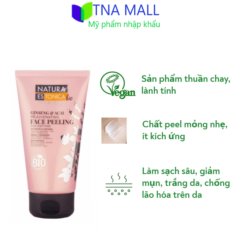 Tẩy da chết hóa học, peel da thuần chay hữu cơ Natura Estonica giảm mụn, làm trắng da, chống lão hóa, giảm nếp nhăn 150m