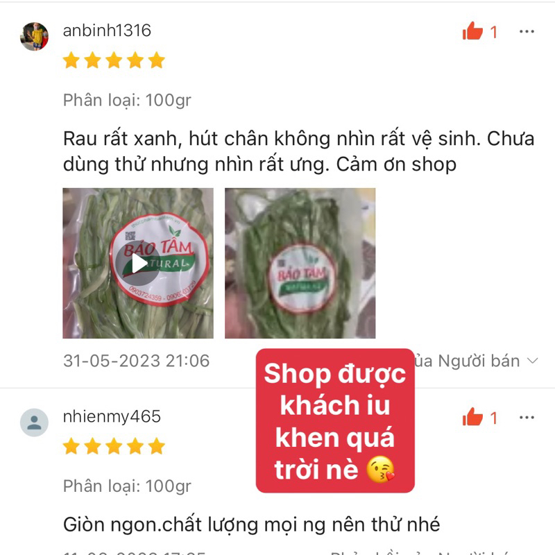 RAU TIẾN VUA KHÔ LOẠI 1 - xanh, non, giòn, thơm - hút chân không từng gói