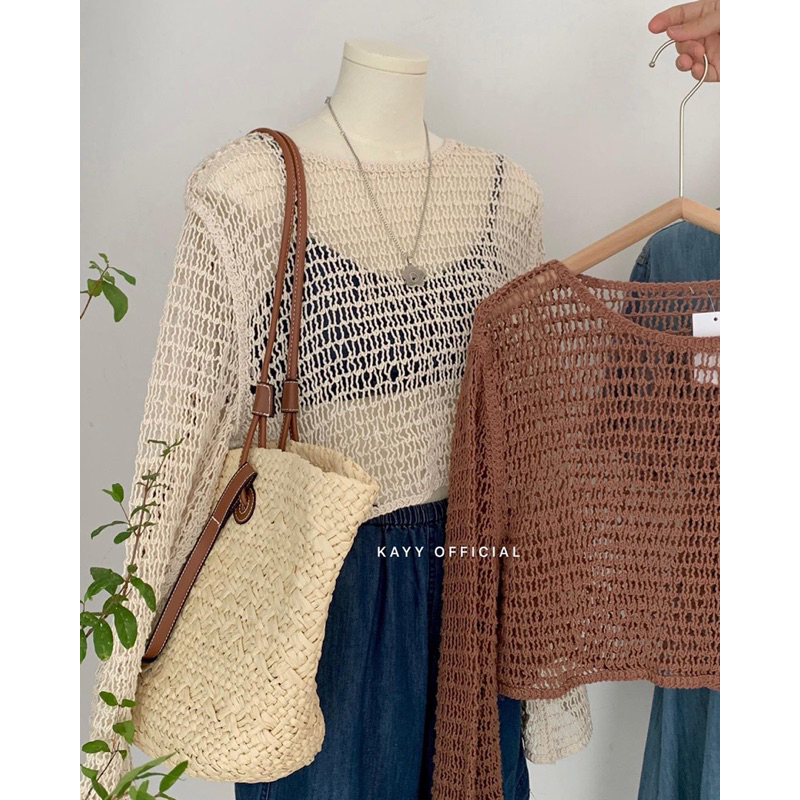 KAYY. Áo ren lưới croptop