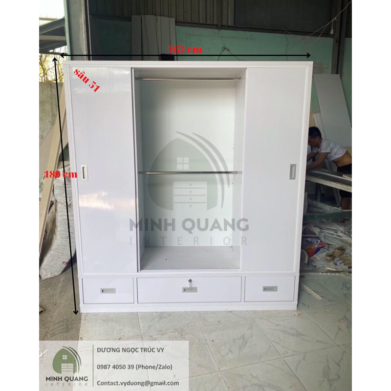 Tủ quần áo cửa lùa 4 cánh nhựa Đài Loan cao cấp nhận đặt theo yêu cầu