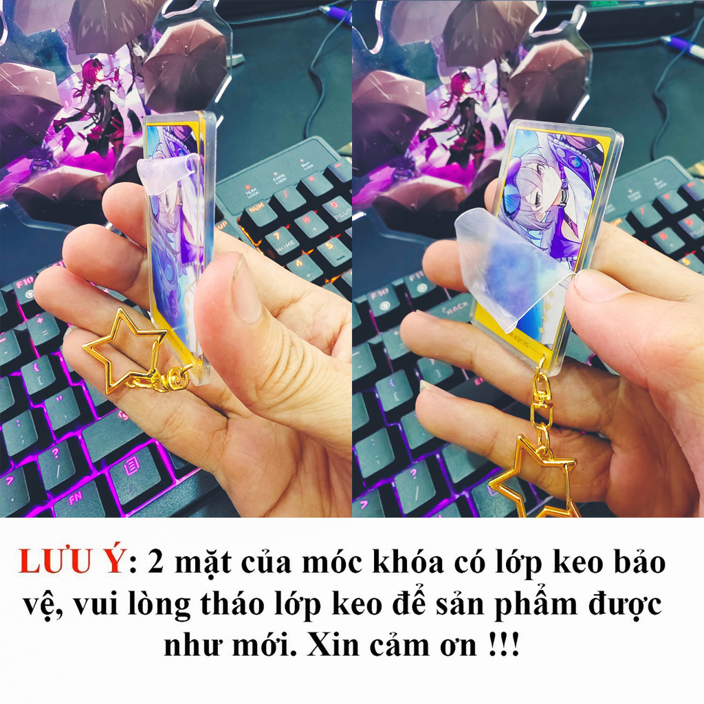 Móc khóa honkai star rail in hình 2 mặt nhựa mica móc chìa khoá star rail mô hình nhân vật game