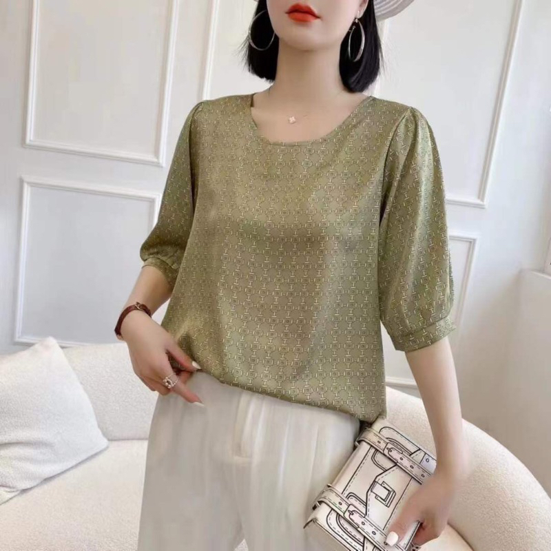 Áo trung niên nữ - Áo cho mẹ, cho bà hàng Quảng Châu cao cấp, chất vải lụa tơ 3d mềm mát kiểu dáng sang trọng, lịch sự