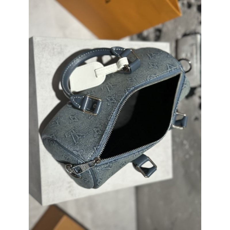 Túi LV Keepall(nam&amp;nữ) sz25cm da bì họa tiết denim mới cực chất fullbox vip