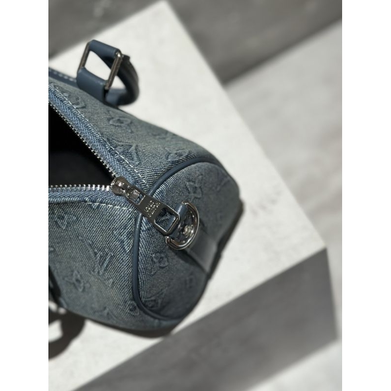 Túi LV Keepall(nam&amp;nữ) sz25cm da bì họa tiết denim mới cực chất fullbox vip