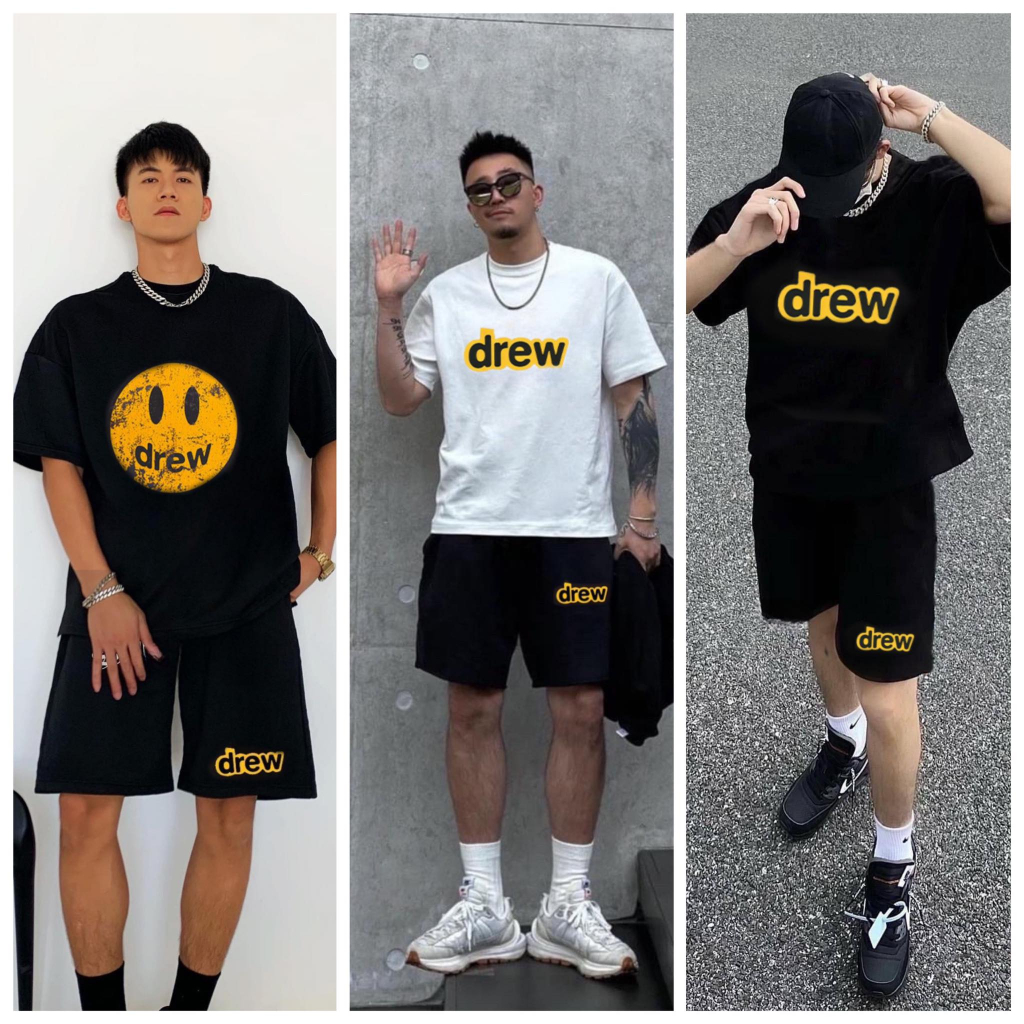 Sét bộ quần áo drew chất liệu cotton co giãn 4 chiều siêu mềm mát