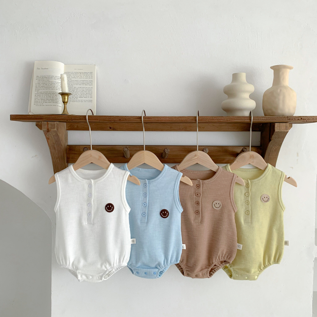 Bộ bodychip sát nách chất tăm lạnh siêu mềm mát, Bodysuit đồ liền thân quần áo sơ sinh cho bé