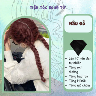 Sét Nhuộm Tóc Nâu Đỏ Trầm Nhuộm Tại Nhà Kèm Oxi Và Găng Tay HDSD