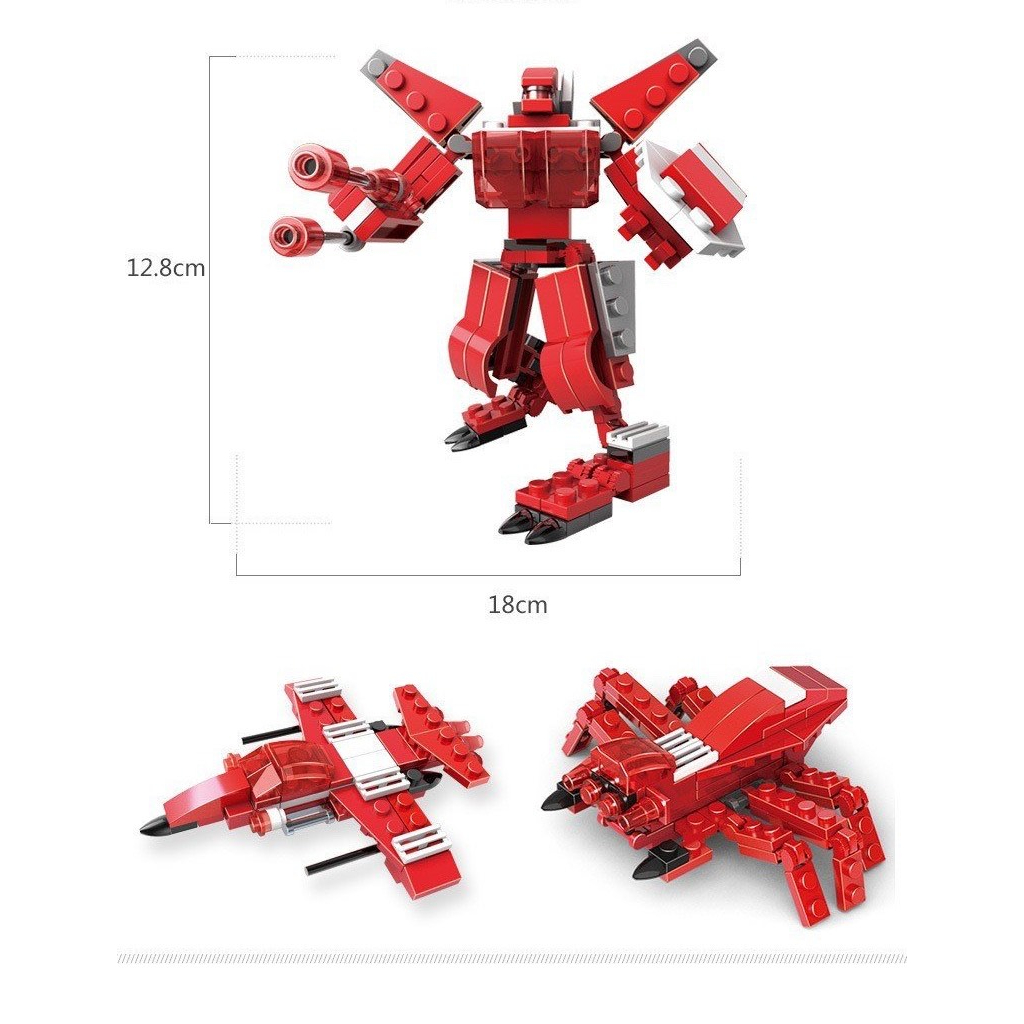 Mô hình đồ chơi Robot,  đồ chơi xếp hình trí tuệ Robot chiến binh 3in1