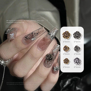 Charm hoa hồng kim loại trang trí móng lẻ 1 bông