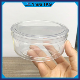  98 Hộp Nhựa Tròn Nhỡ 12x5cm - 4.200đ Đựng Nụ Trầm Thực Phẩm Đồ Khô Mứt Tết Ô Mai 