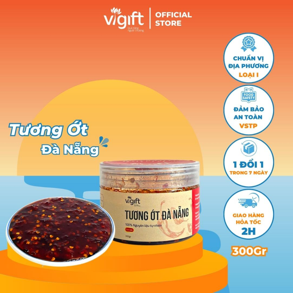 Tương Ớt Đà Nẵng VIGIFT 300g Đặc Sản Đà Nẵng Cay Cay Ngọt Ngọt Hoàn Tiền 100% Nếu Không Đúng Chất Lượng