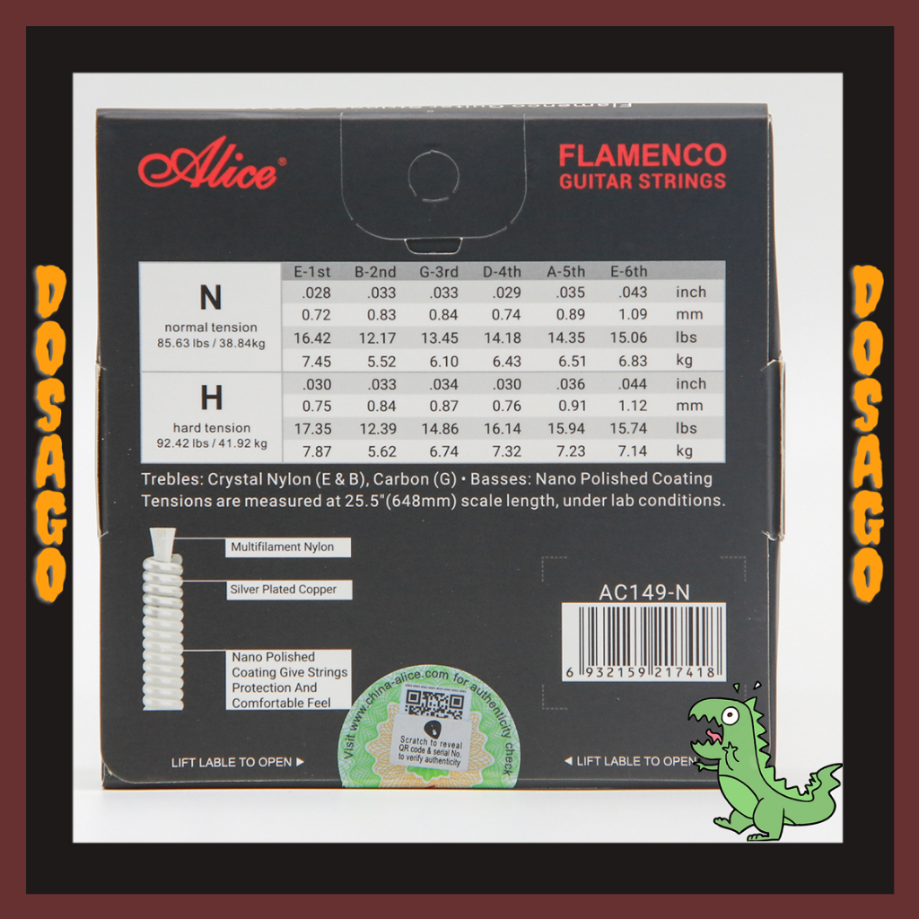 Chính Hãng - Dây đàn nilon Alice AC149 Flamenco cho đàn Classic - Model cao cấp của hãng Alice