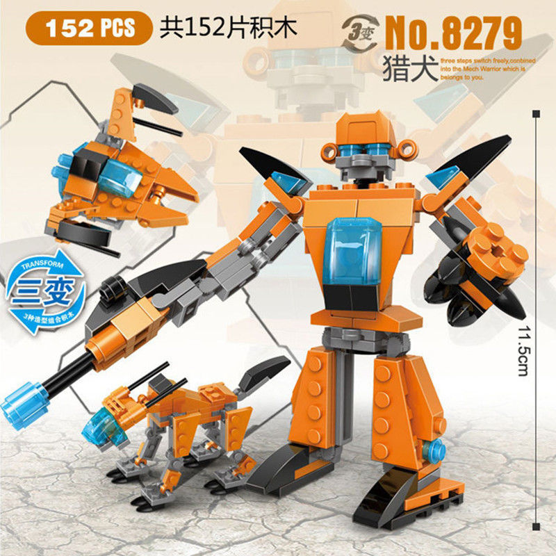 Mô hình đồ chơi Robot,  đồ chơi xếp hình trí tuệ Robot chiến binh 3in1