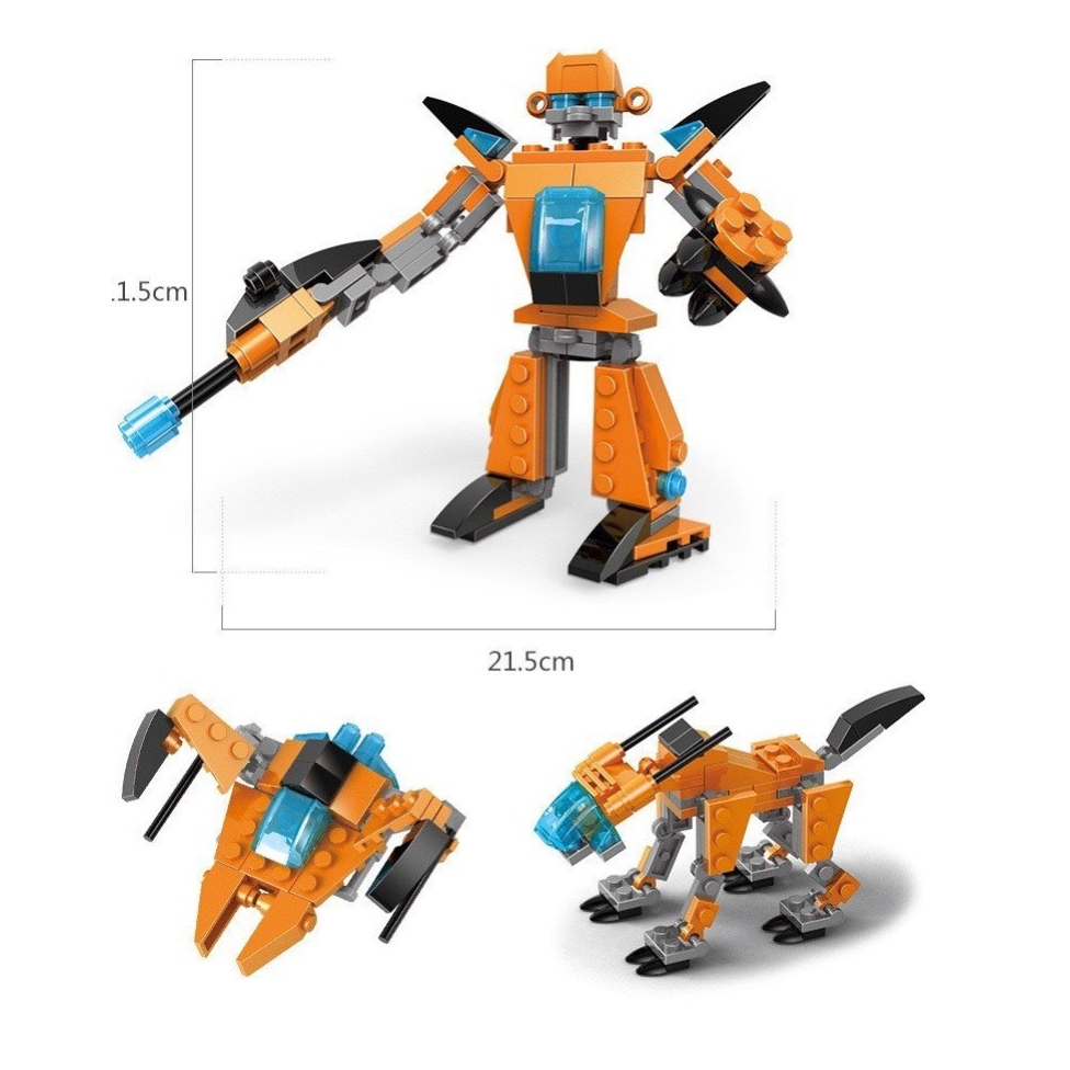 Mô hình đồ chơi Robot,  đồ chơi xếp hình trí tuệ Robot chiến binh 3in1