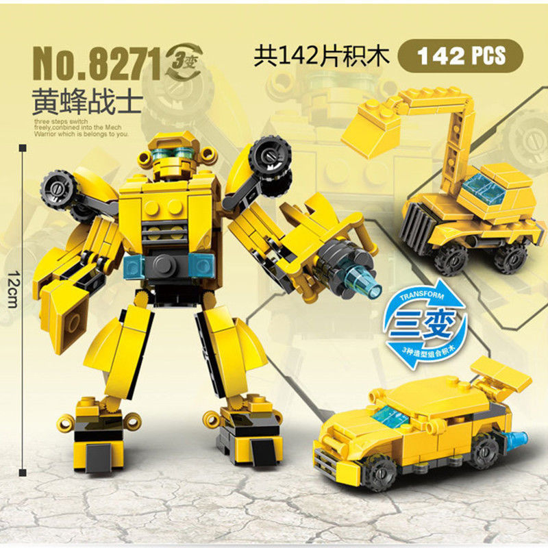 Mô hình đồ chơi Robot,  đồ chơi xếp hình trí tuệ Robot chiến binh 3in1