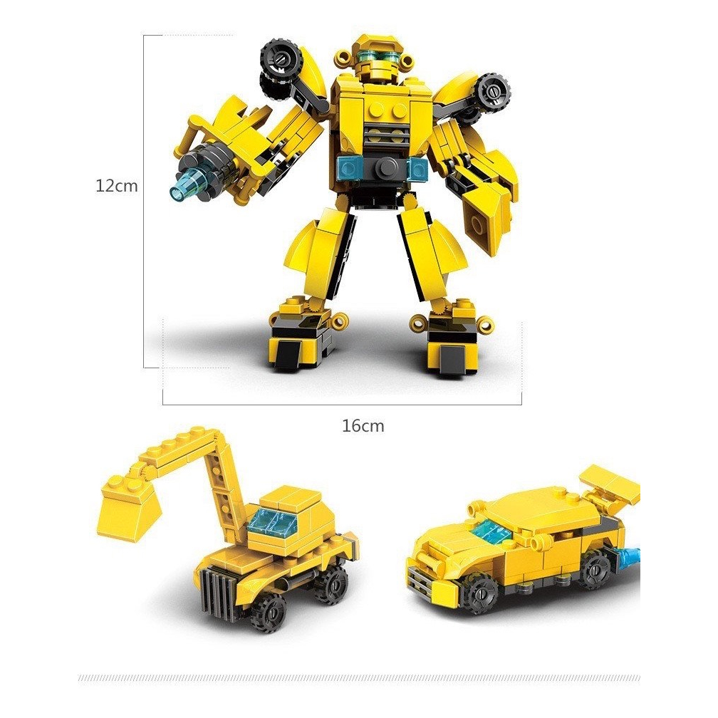 Mô hình đồ chơi Robot,  đồ chơi xếp hình trí tuệ Robot chiến binh 3in1