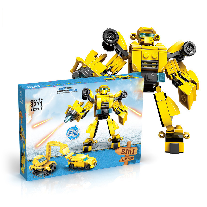Mô hình đồ chơi Robot,  đồ chơi xếp hình trí tuệ Robot chiến binh 3in1