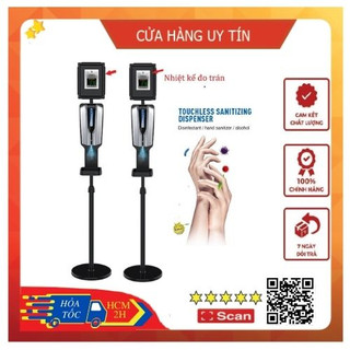 Bộ máy xịt CỒN tự động ECOVY K2050 có chân đế tròn chắc chắn, xịt khuẩn riêng, nhiệt kế riêng, BH 12 tháng