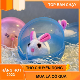 Đồ chơi cho bé tập bò thỏ bông cute chạy trong quả bóng cực vui, quà tặng sinh nhật cho bé
