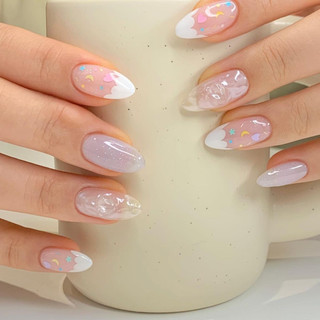 Mẫu nailbox thiết kế - móng úp gel nổi blink tím pastel