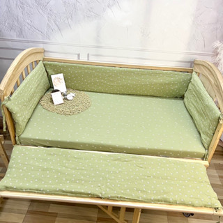 Quây cũi  vải xô muslin hoạ tiết cao cấp iuem