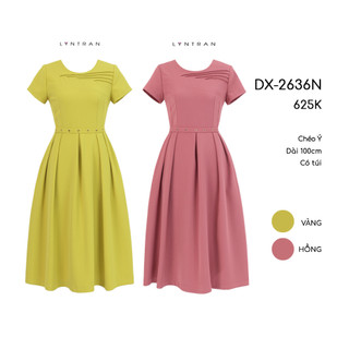 Váy xòe LYN TRAN DX-2636N Chất Chéo Ý Mềm Mịn Trơn Sóng