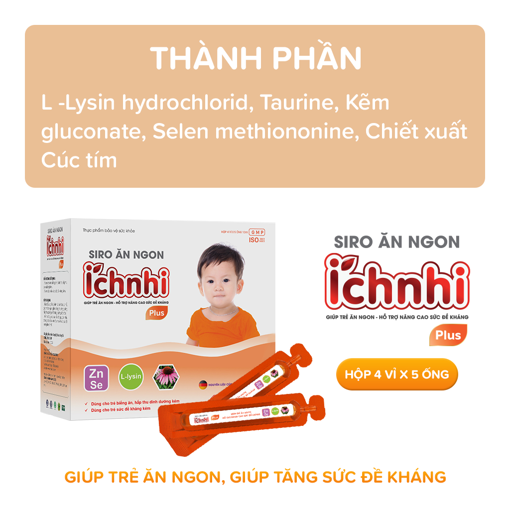 Siro ăn ngon Ích Nhi Plus 100ml (Dạng ống)