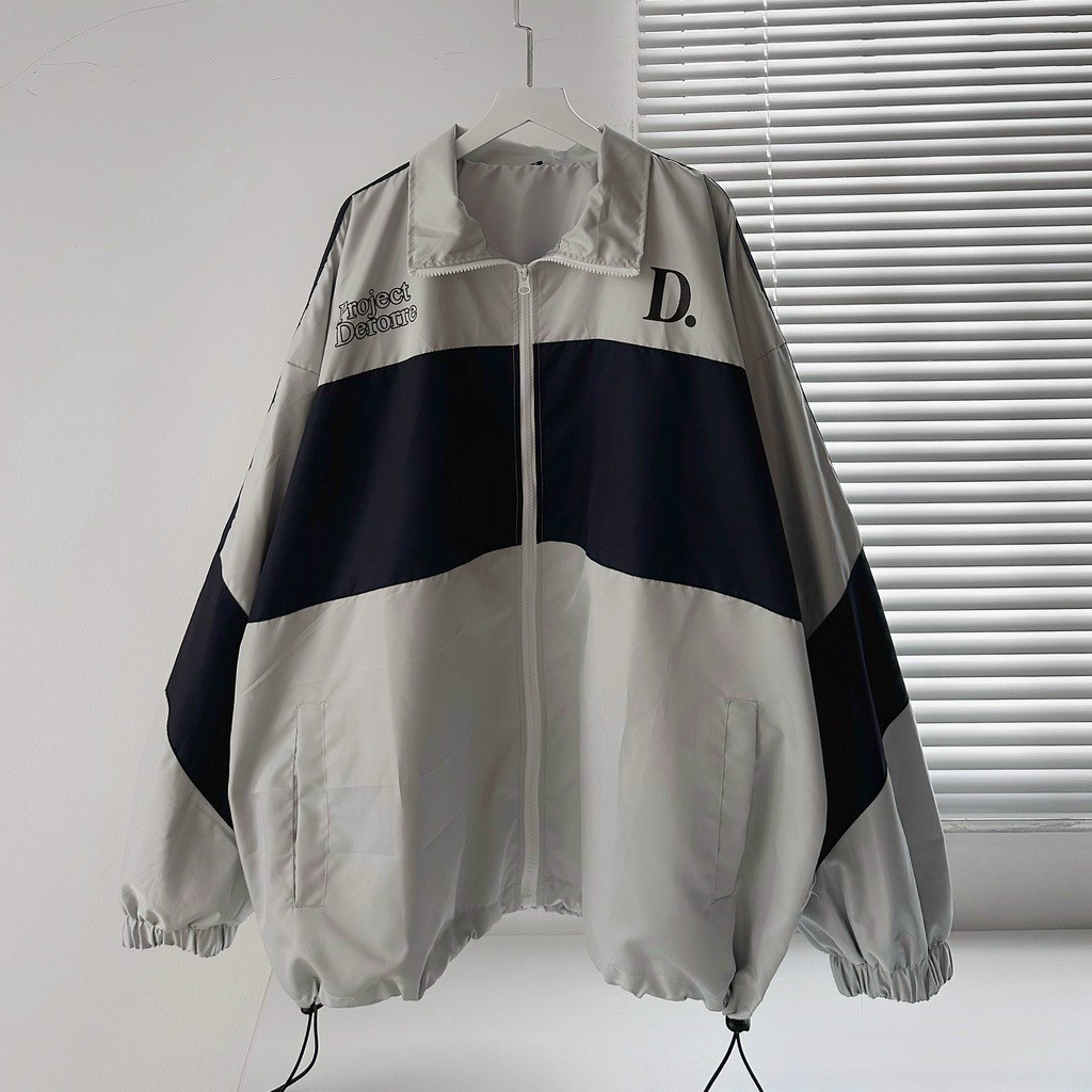 Áo Khoác Dù 2 Lớp Derorre Form Rộng phối màu, Áo Khoác Gió Unisex Nam Nữ