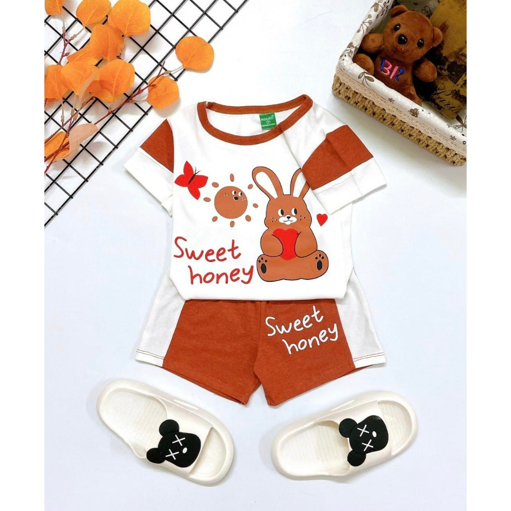 Bộ quần áo trẻ em cộc tay cho bé gái 10-25kg, màu sắc tươi đẹp, vải đẹp, thun cotton co giãn 4 chiều, thấm hút mồ hôi