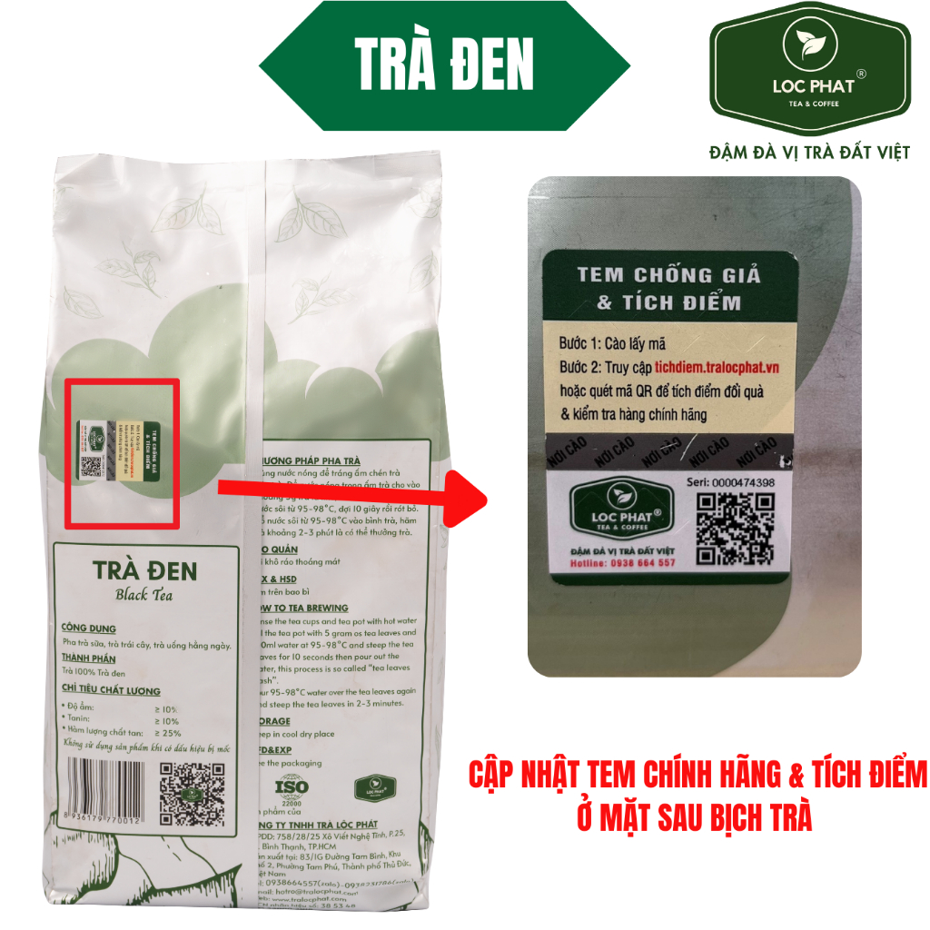 Trà Đen Lộc Phát - 1KG - Nguyên Liệu Dùng Để Pha Chế Đồ Uống - Trà Sữa