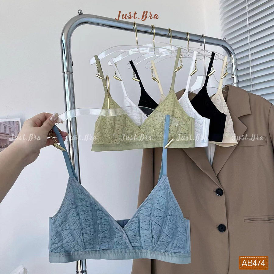 Áo ngực không gọng bralette Just Bra chất liệu ren thoáng khí, thiết kế ôm giữ ngực tốt AB474