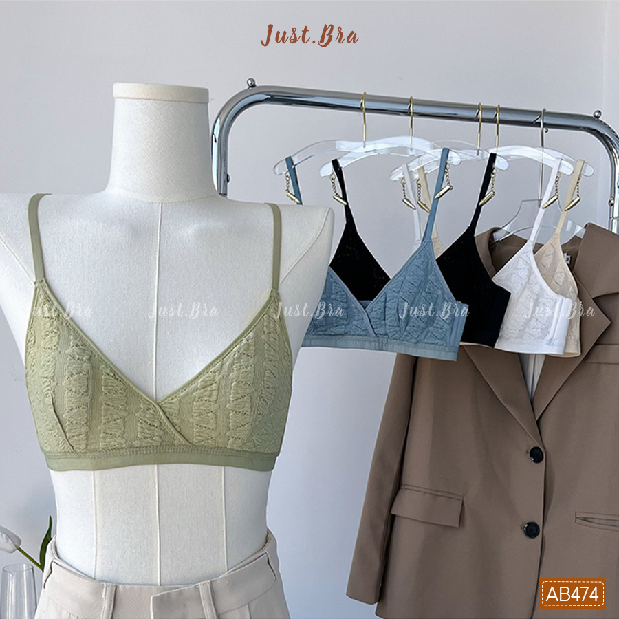 Áo ngực không gọng bralette Just Bra chất liệu ren thoáng khí, thiết kế ôm giữ ngực tốt AB474