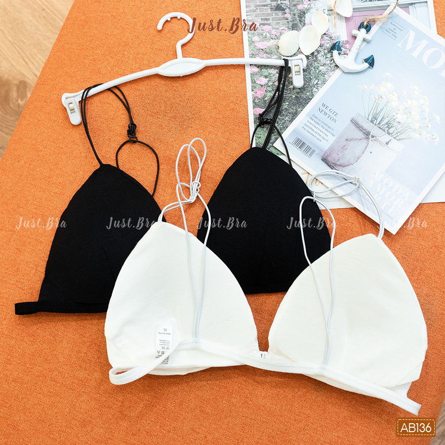 Áo ngực không gọng Just Bra chất liệu thun cotton thoáng khí, hở lưng AB136