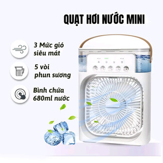 Quạt Điều Hòa Hơi Nước Mini, Quạt Phun Sương Hơi Nước Làm Lạnh Không Khí Để Bàn Văn Phòng, Quạt Phun Sương Hơi Nước 3 Ch