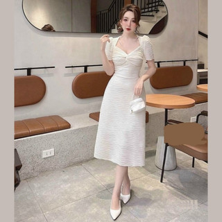 Đầm Bigsize Sóng Nhăn Mềm Cổ Xoắn Ngực RM18 (55-90kg)